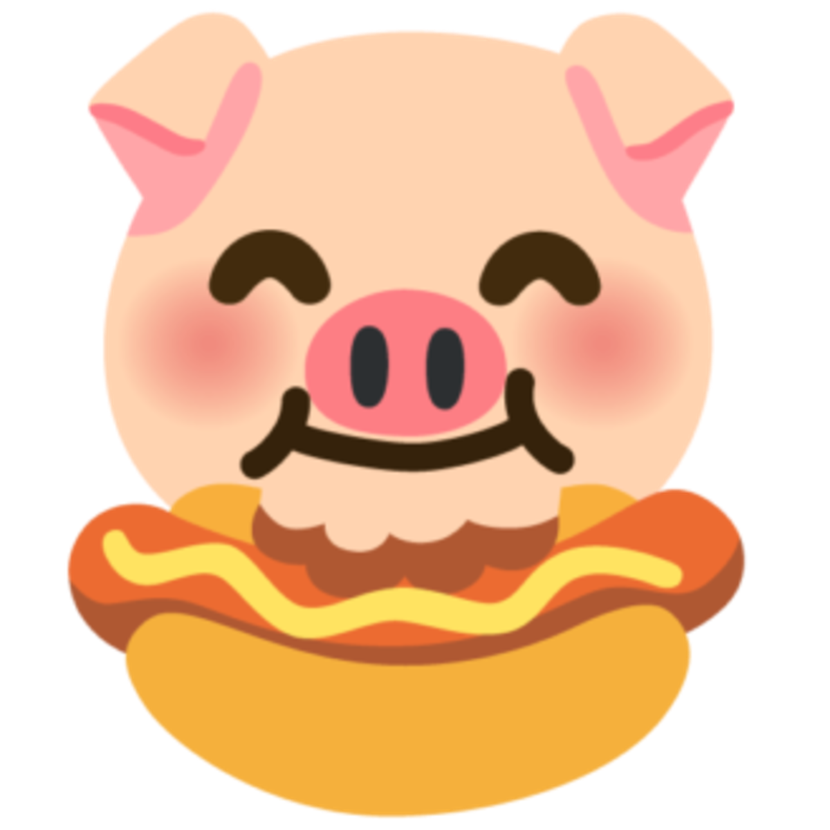 emoji cerdo comiendo hot dog