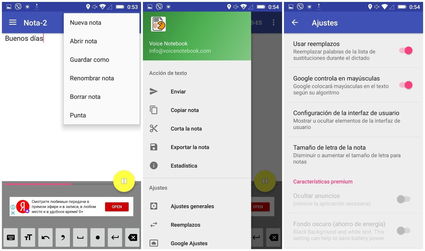 Bloc de notas de voz de la aplicación