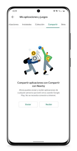 Cómo compartir apps con otros dispositivos Android cercanos usando Google Play