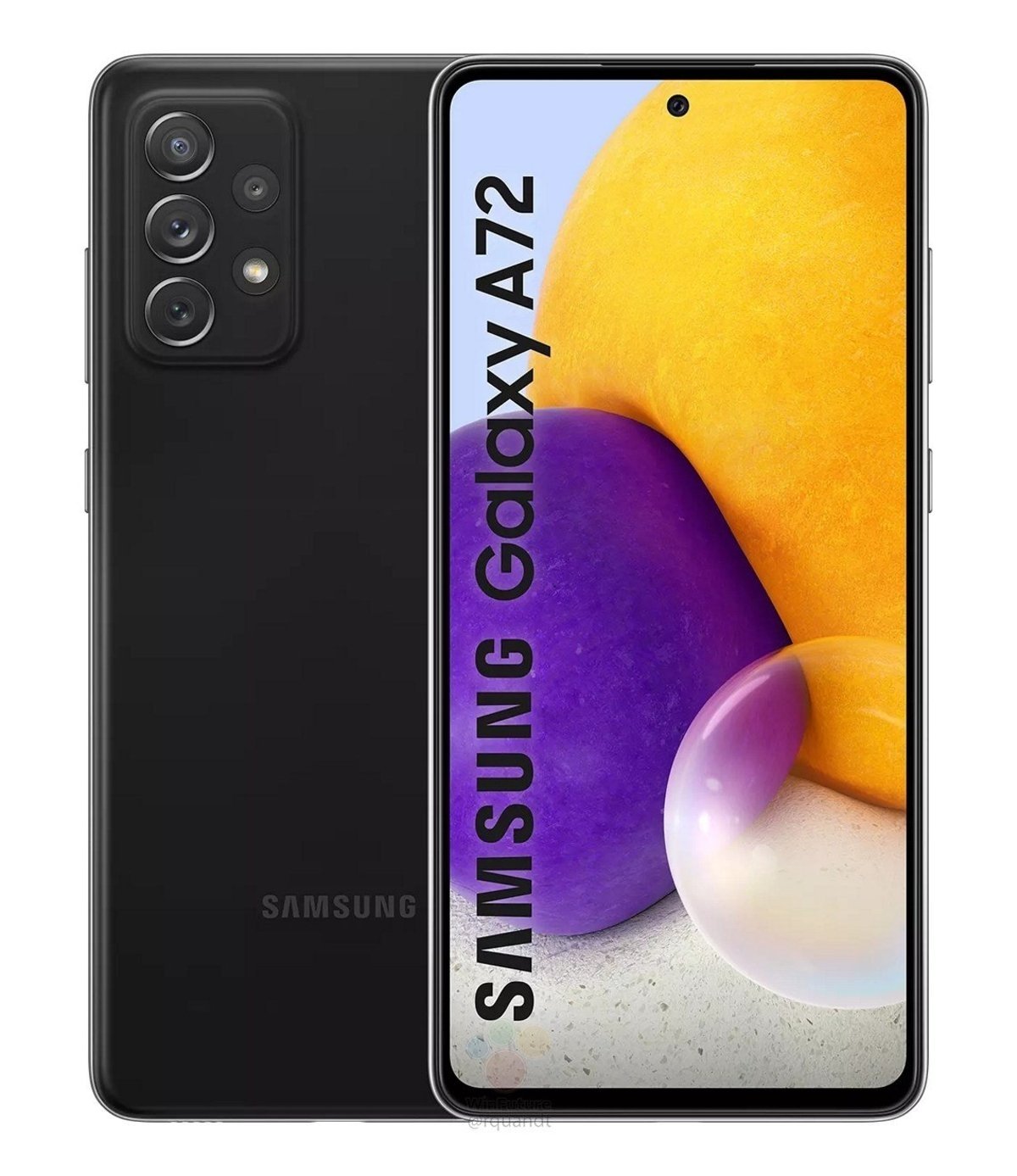 El Samsung Galaxy A72 en color negro