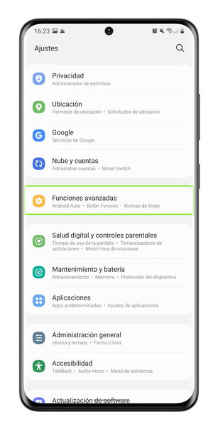 Funciones avanzadas en Galaxy S21