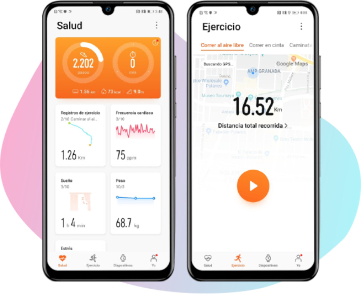 Aplicación Huawei Salud en un móvil