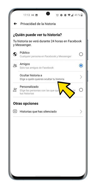 Cómo ocultar tus Historias de Facebook a personas concretas