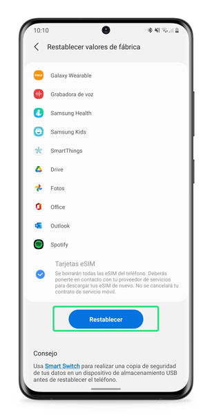 Cómo reestablecer a datos de fábrica el Samsung Galaxy S21