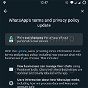 Segunda pantalla informativa con las nuevas condiciones de uso de WhatsApp
