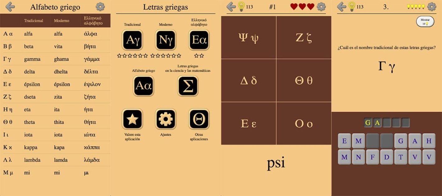 app letras y alfabeto griego