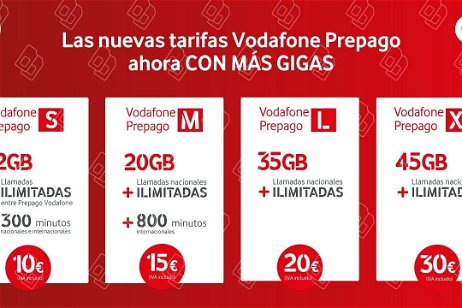 Vodafone mejora sus tarifas de prepago: mismos precios y más gigas