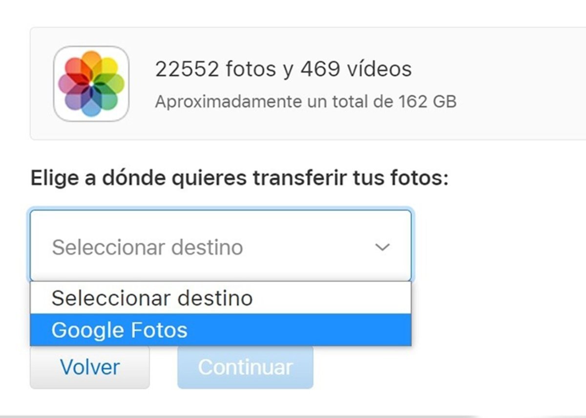 transferir fotos y videos de iCloud a Google Fotos es muy facil