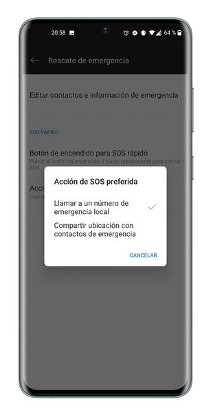 Cómo configurar el botón de encendido de tu móvil como botón de emergencias