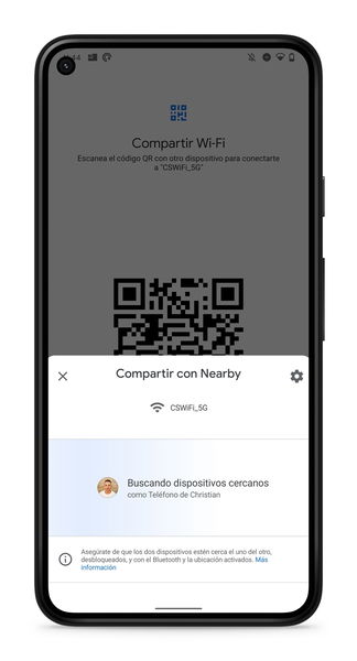 Cómo compartir la contraseña WiFi en Android 12 con Nearby