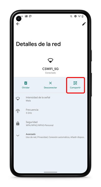 Cómo compartir la contraseña WiFi en Android 12 con Nearby