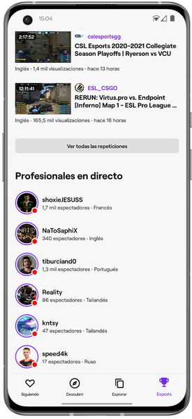 Cómo encontrar eventos eSports en directo en Twitch