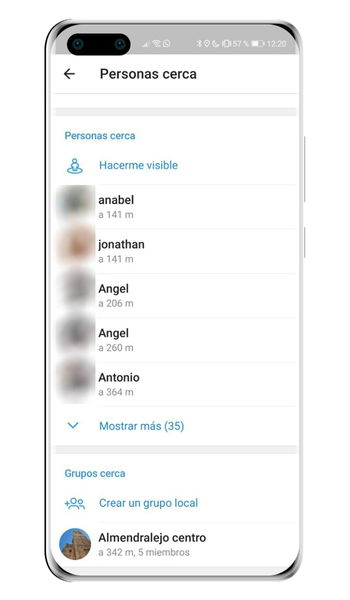 Cómo encontrar personas cerca de ti que también usan Telegram