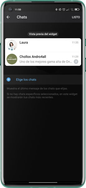 Cómo usar los widgets de Telegram en Android