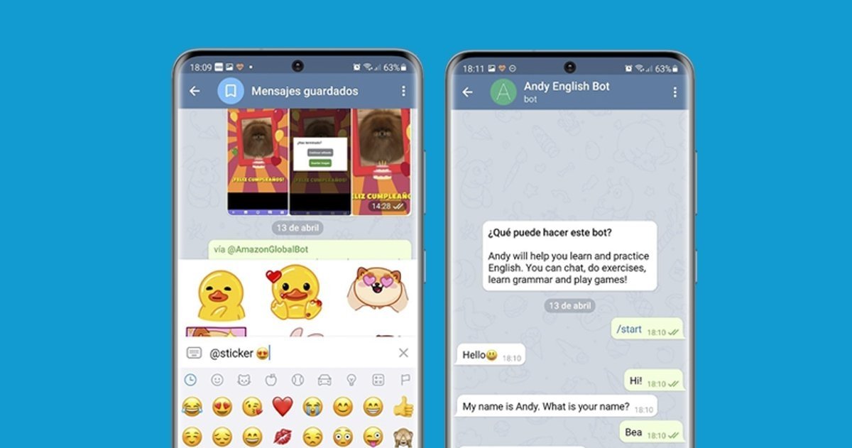 Bots inline e independientes de Telegram