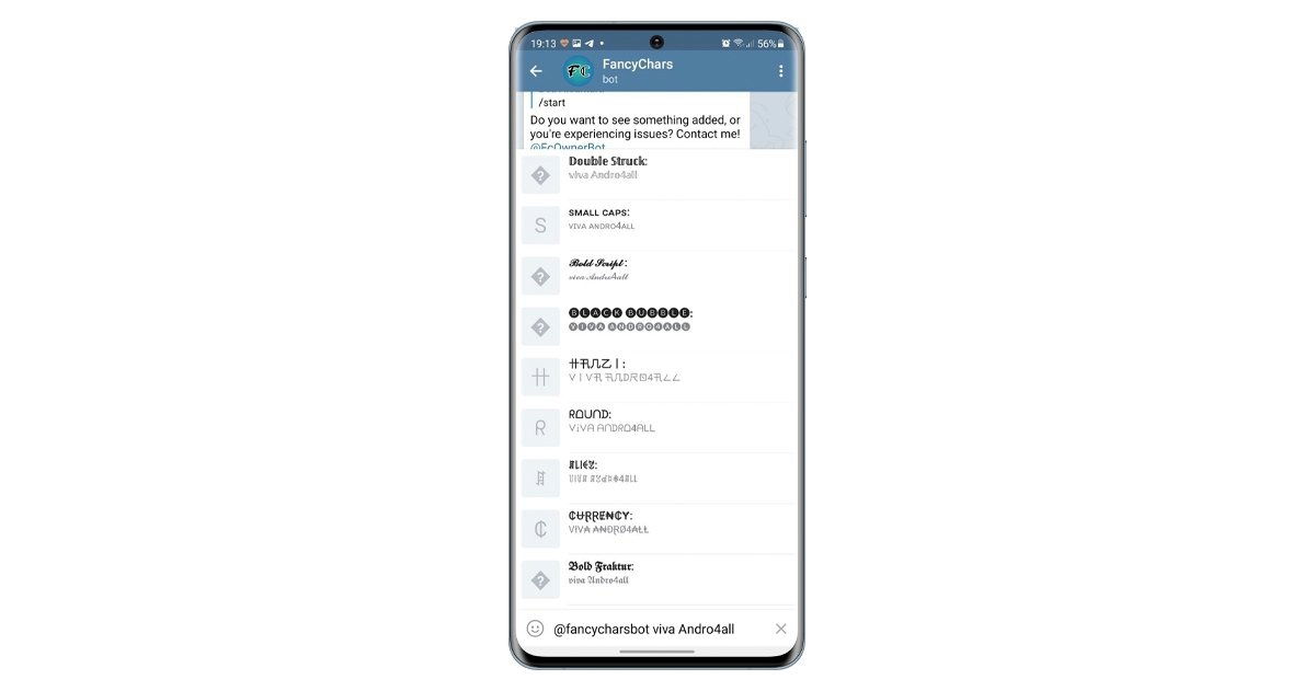 FancyCharsBot Telegram