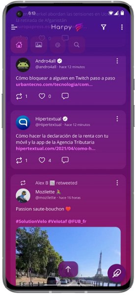 Harpy, una nueva app de Twitter gratuita con un diseño único que tienes que probar