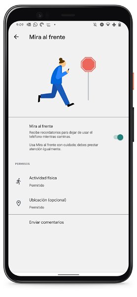 Cómo activar "Mira al frente" en tu móvil Android para caminar más seguro