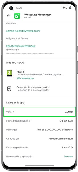 Cómo saber la versión de una aplicación instalada en Android