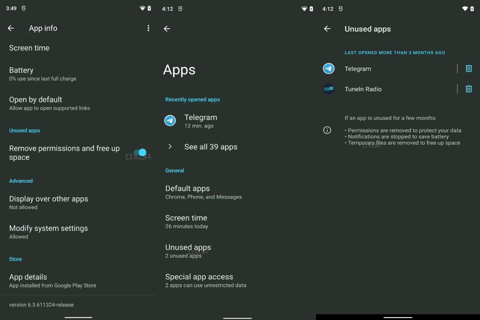 Así aparecerá la nueva función de hibernación automática de Android 12