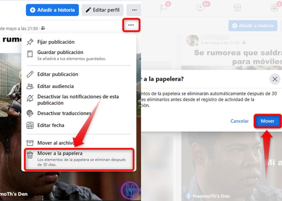 Como borrar una publicacion de Facebook en concreto