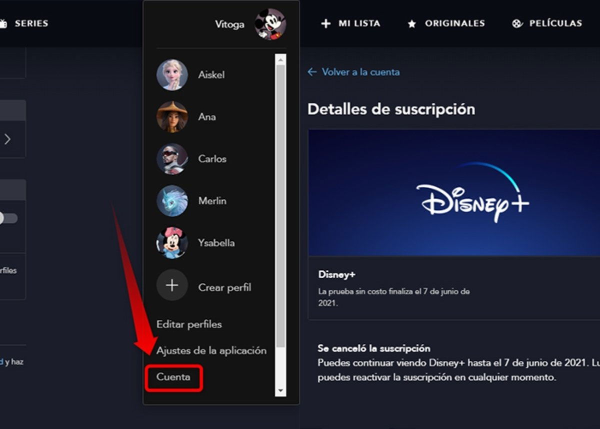 Cómo darse de baja de Disney+ paso a paso