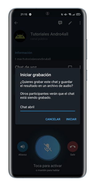 Chats de voz en Telegram: guía completa con todas sus funciones