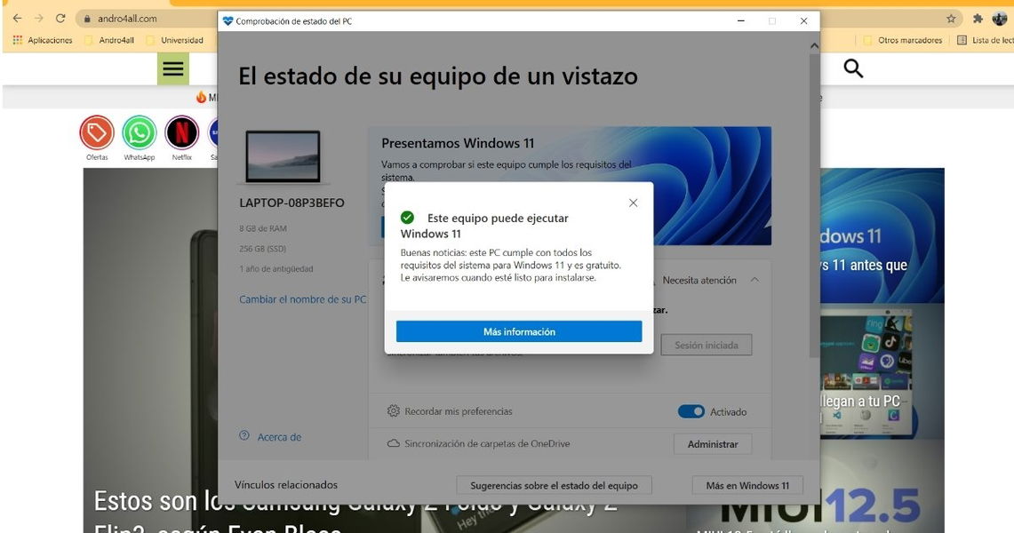 En qué ordenadores funcionará Windows 11: requisitos mínimos y cómo actualizar