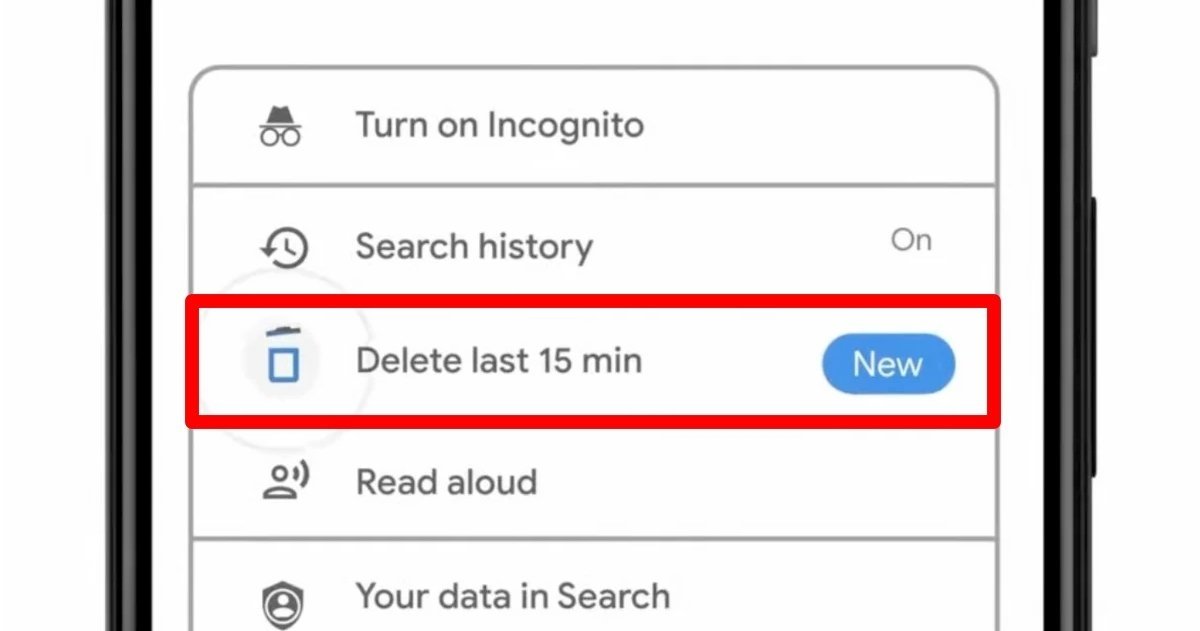 Eliminar 15 minutos historial de Google