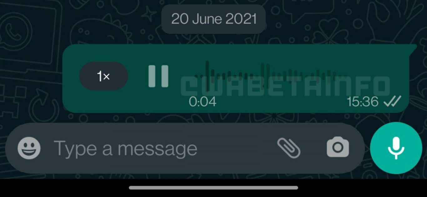 Ondas de audio en notas de voz de WhatsApp