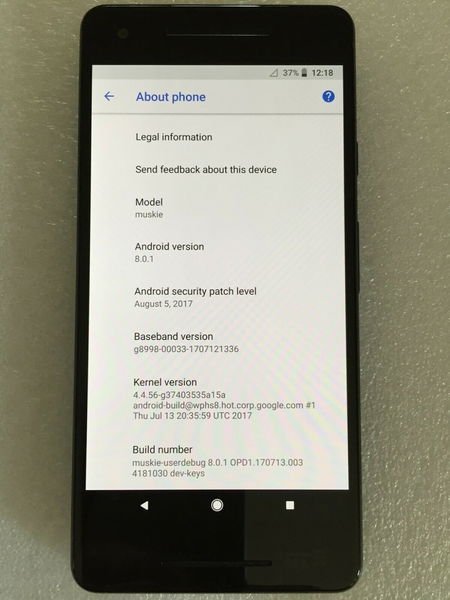 Prototipo del HTC 'muskie', el Google Pixel 2 XL que nunca existió