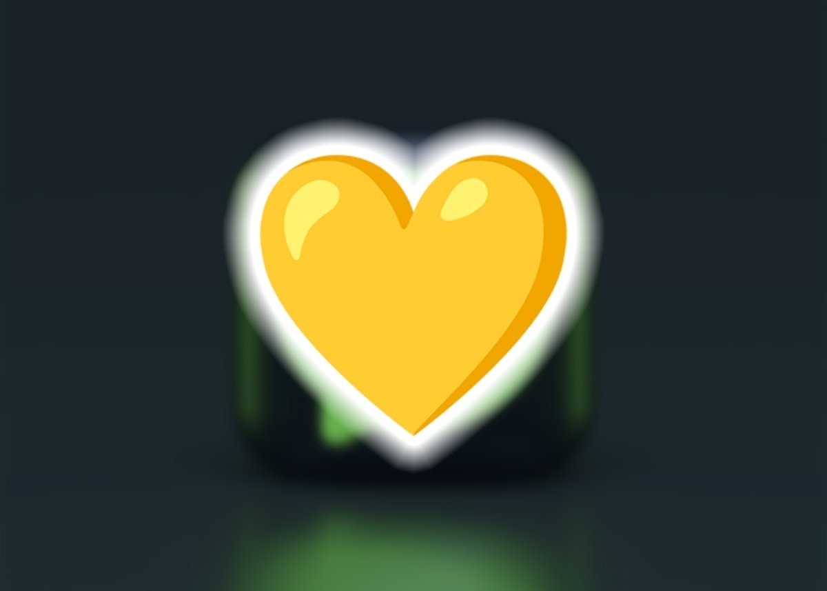 Emoji de corazón de color amarillo