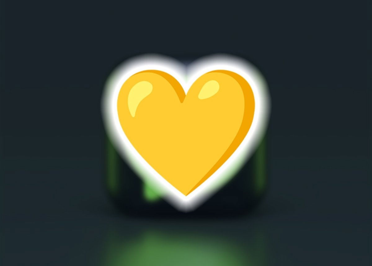 Emoji de corazón de color amarillo