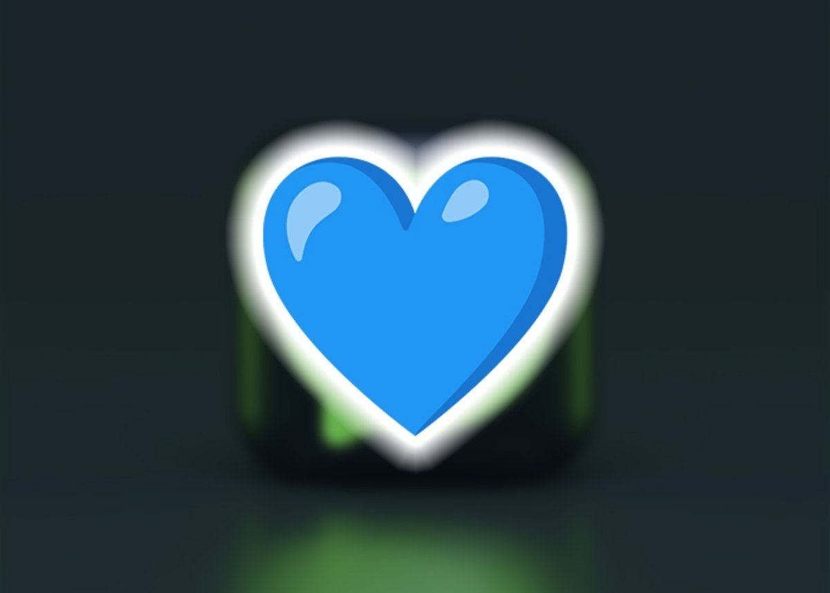Emoji de corazón de color azul
