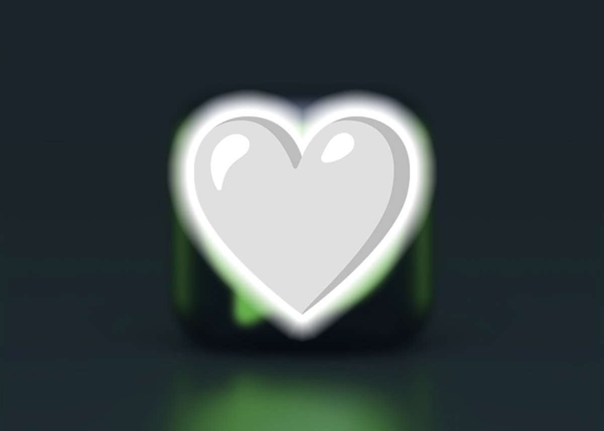 Emoji de corazón de color blanco en WhatsApp