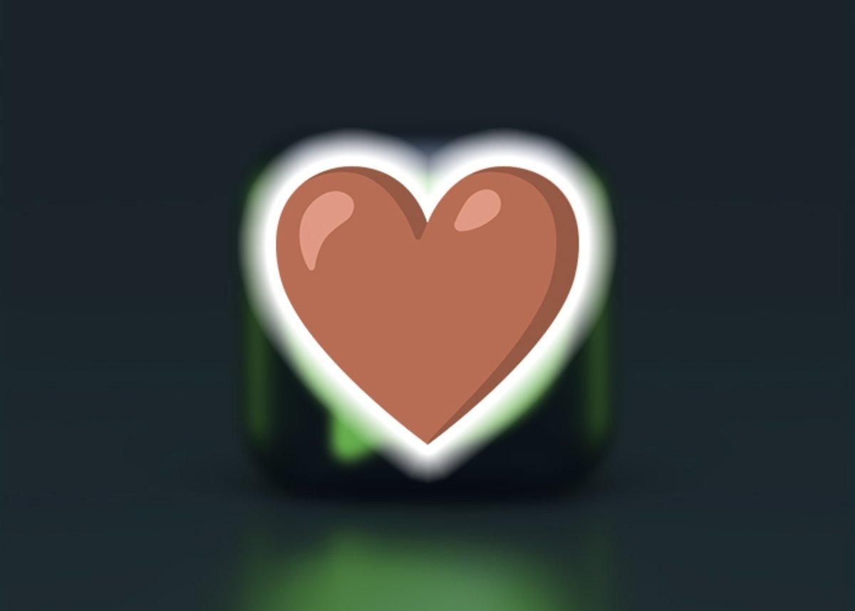 Emoji de corazón de color marrón en WhatsApp