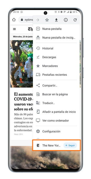 Cómo activar y usar el nuevo lector RSS integrado en Chrome para Android