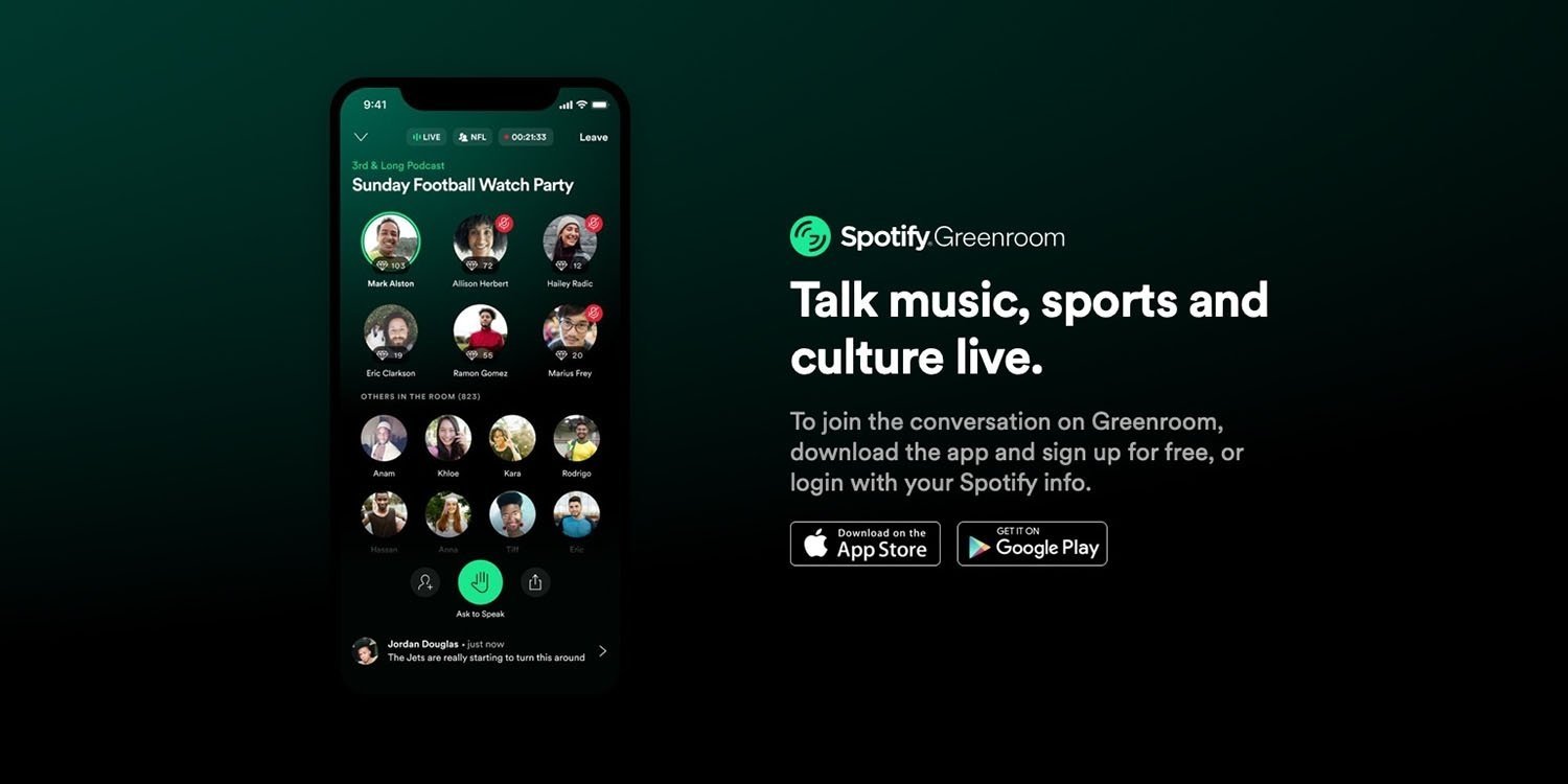 A Clubhouse le acaba de salir un nuevo competidor, Spotify Greenroom