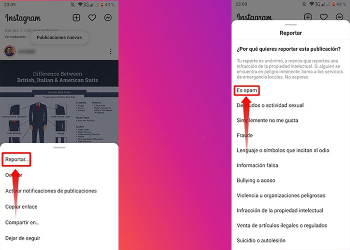 Como proteger mi cuenta de Instagram y hacerla mas segura-Informar sobre el contenido y las cuentas que le parezcan cuestionables-2