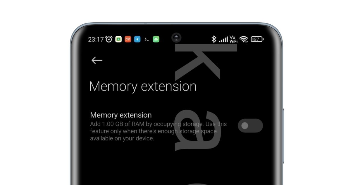 Extensión memoria RAM virtual Xiaomi