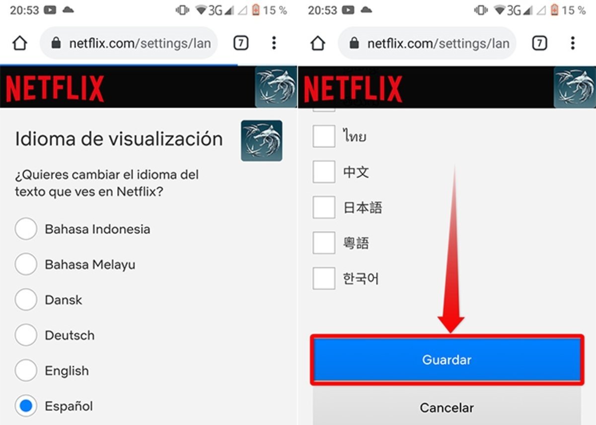 Cambiar el idioma de Netflix desde la aplicacion movil-2