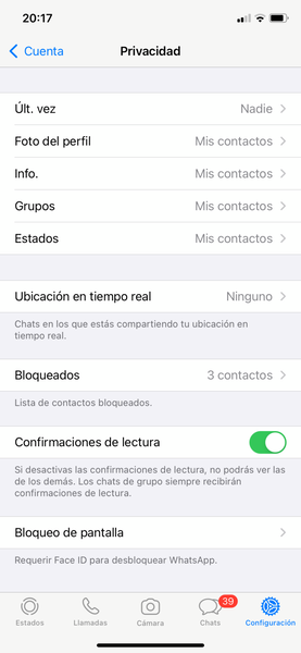 Ajustes WhatsApp