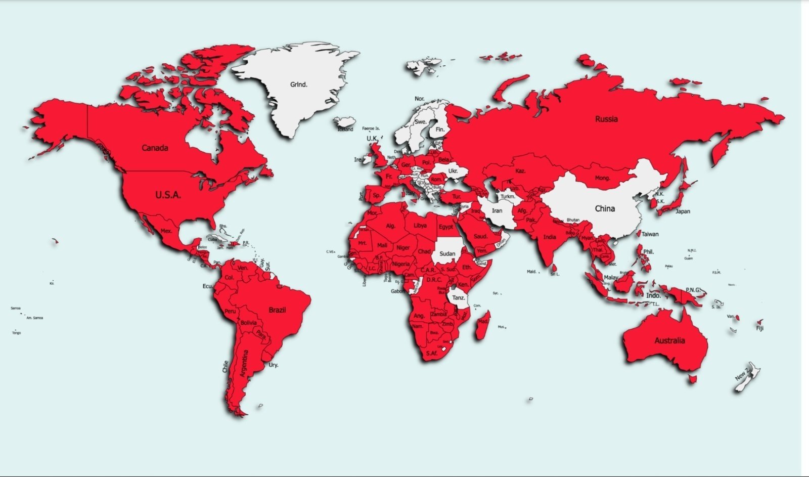 Mapa de países afectados por FlyTrap.