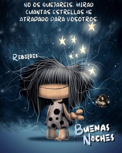 Buenas noches con luna y estrellas