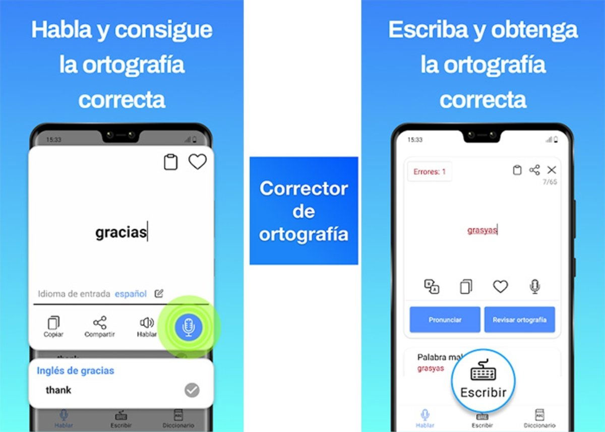 Corrector de ortografia hablar y verificar