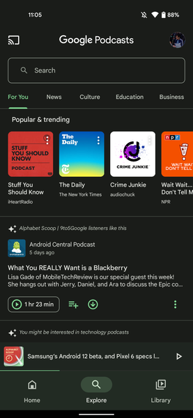 La app de podcasts de Google recibe su dosis de Material You