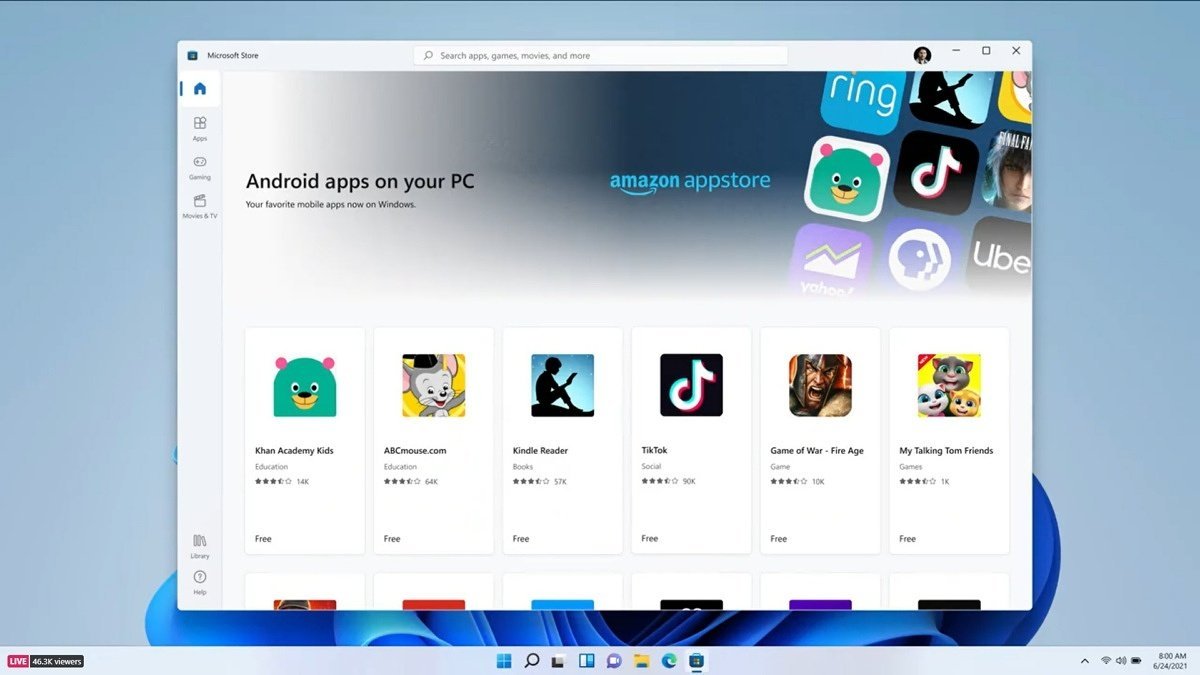 Subsistema de Windows para Android en PC