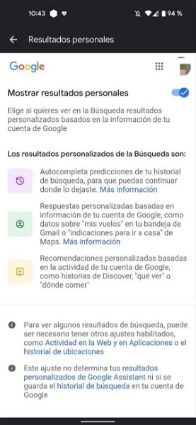 El buscador de Google en Android se actualiza con la función "Resultados personales"