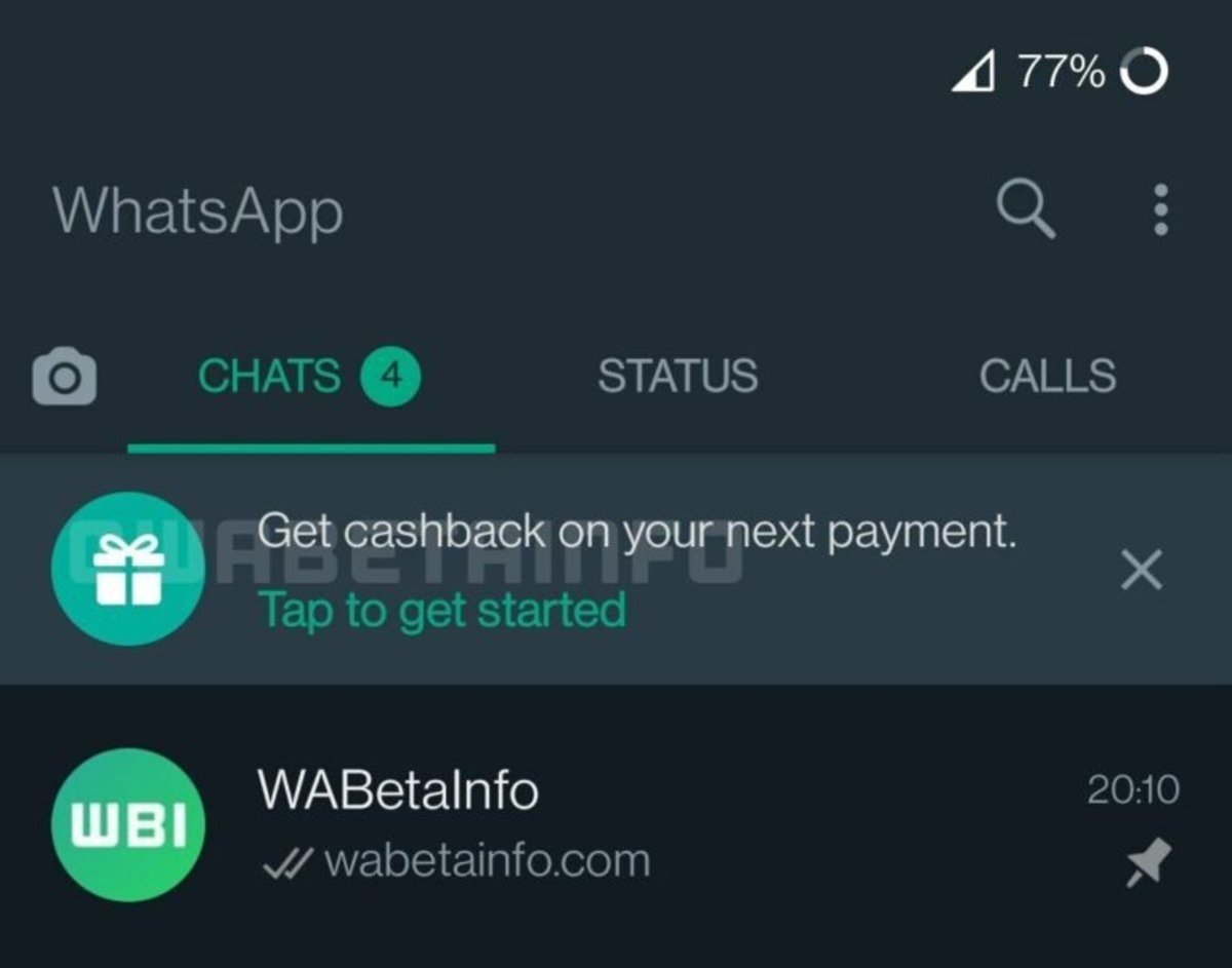 Cashback en WhatsApp
