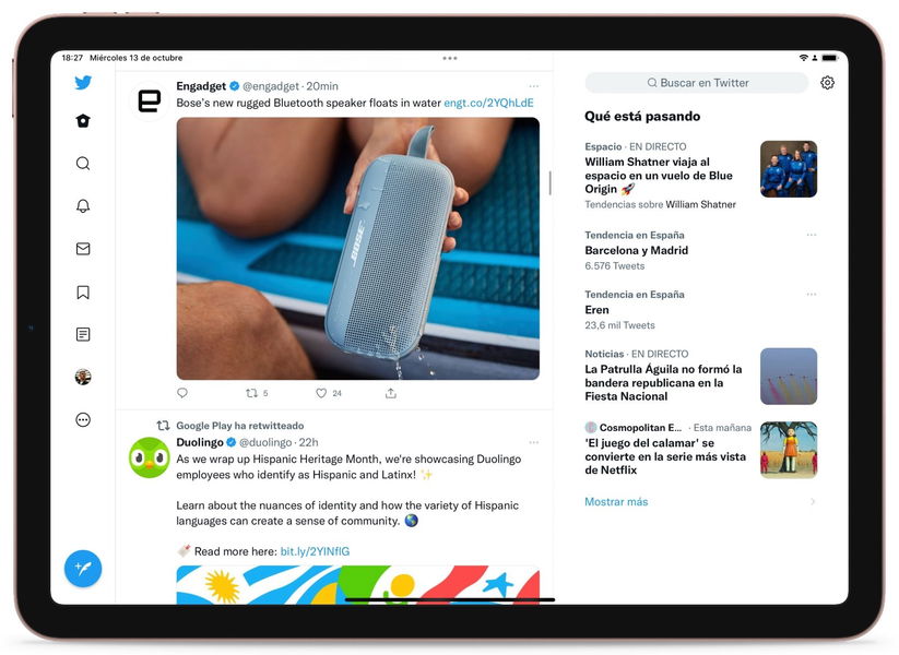 App de Twitter en iPad